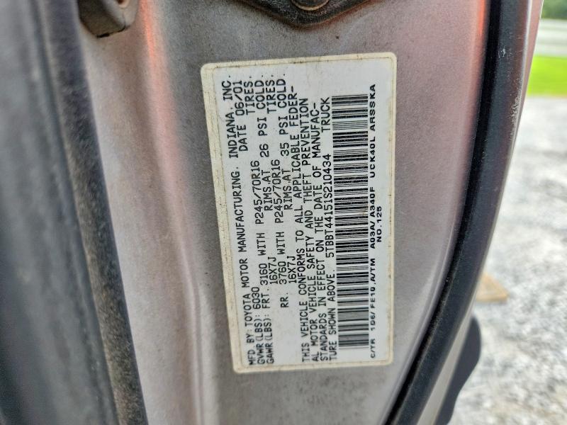 5TBBT44151S210434 2001 TOYOTA TUNDRA photo no. 12