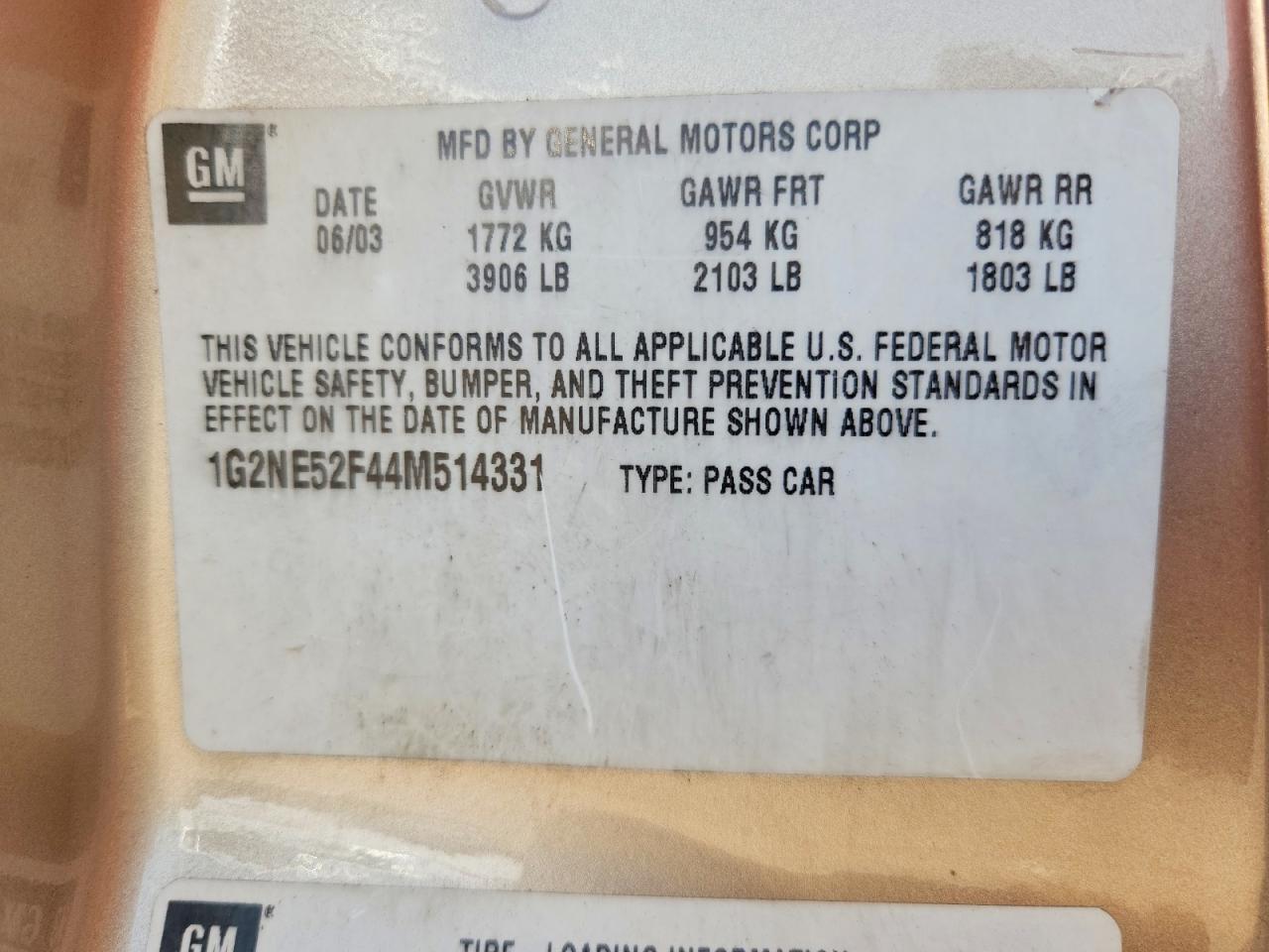 1G2NE52F44M514331 2004 PONTIAC GRAND AM photo no. 12