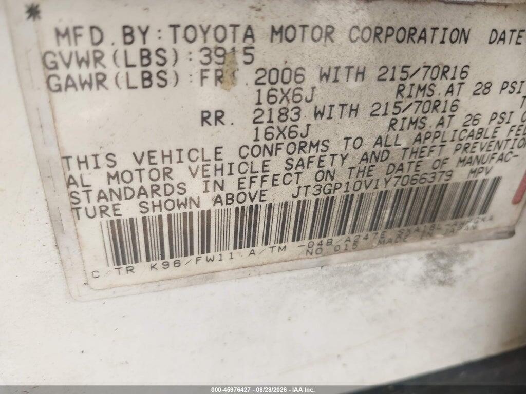 JT3GP10V1Y7066379 2000 TOYOTA RAV4 photo no. 9