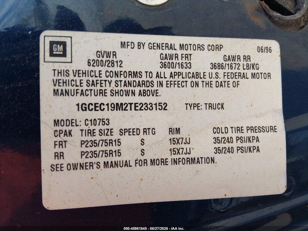 1GCEC19M2TE233152 1996 CHEVROLET GMT-400 photo no. 9