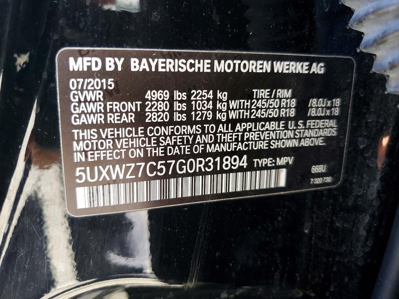 2016 BMW X3 SDRIVE28I — Фото 13 из 13