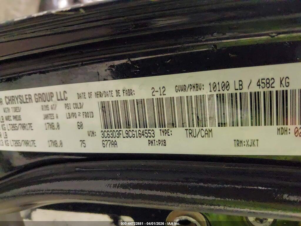 3C63D3FL9CG164553 2012 RAM 3500 photo no. 9