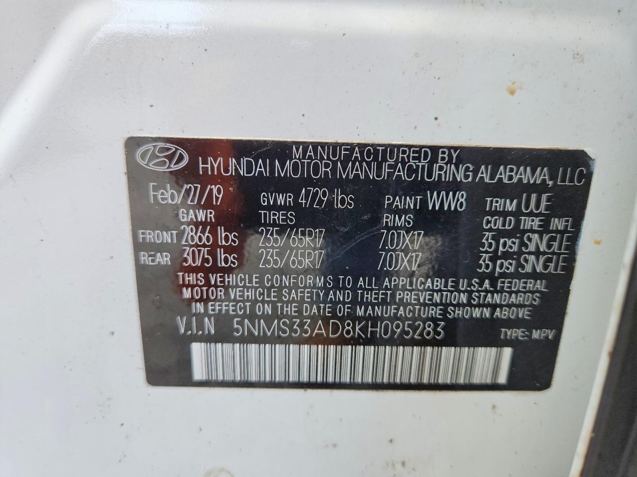 2019 HYUNDAI SANTA FE SEL 2.4L — Фото 13 из 13