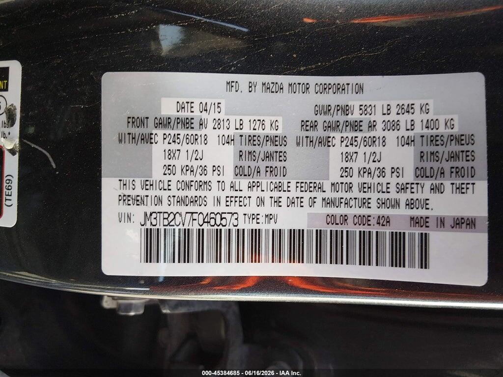 JM3TB2CV7F0460573 2015 MAZDA CX-9 photo no. 9