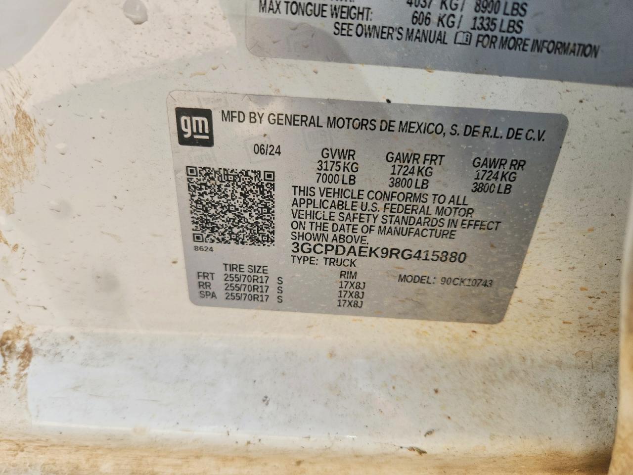 3GCPDAEK9RG415880 2024 CHEVROLET SILVERADO photo no. 12