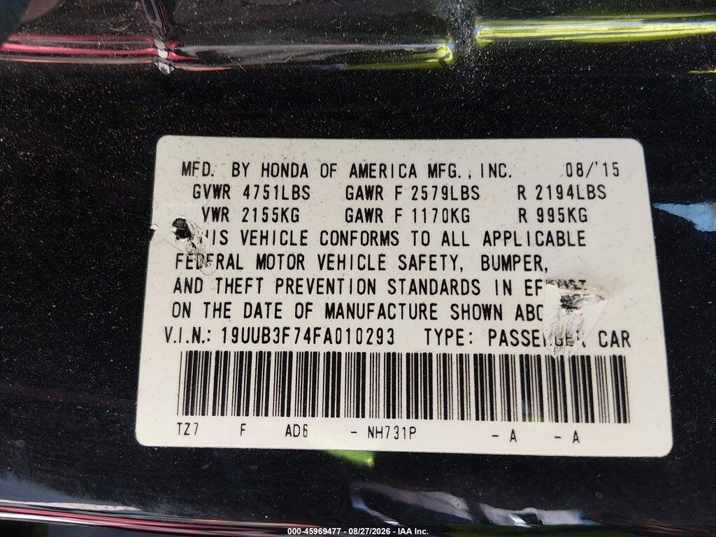 19UUB3F74FA010293 2015 ACURA TLX photo no. 9