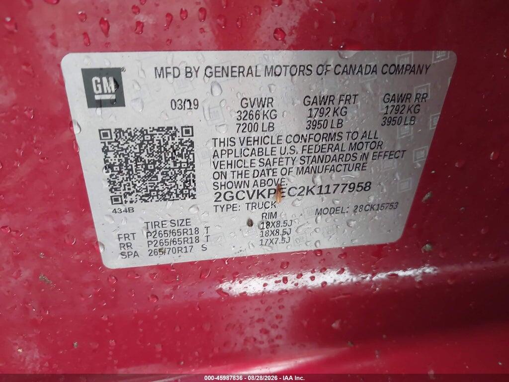 2GCVKPEC2K1177958 2019 CHEVROLET SILVERADO 1500 LD photo no. 9