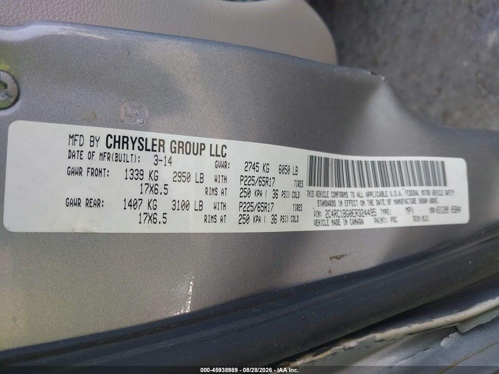 2C4RC1BG0ER324495 2014 CHRYSLER TOWN & COUNTRY photo no. 9