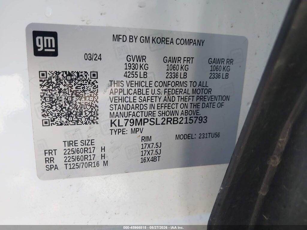 KL79MPSL2RB215793 2024 CHEVROLET TRAILBLAZER photo no. 9