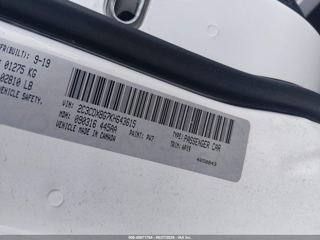 2C3CDXBG7KH643615 2019 DODGE CHARGER photo no. 9