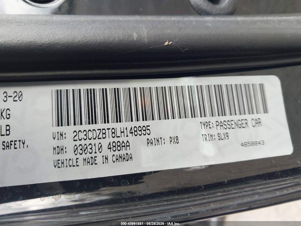 2C3CDZBT8LH148995 2020 DODGE CHALLENGER photo no. 9