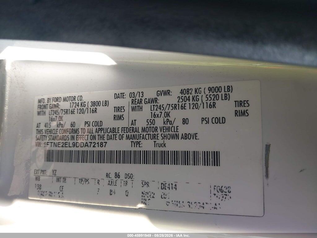 1FTNE2EL9DDA72187 2013 FORD E-250 photo no. 9