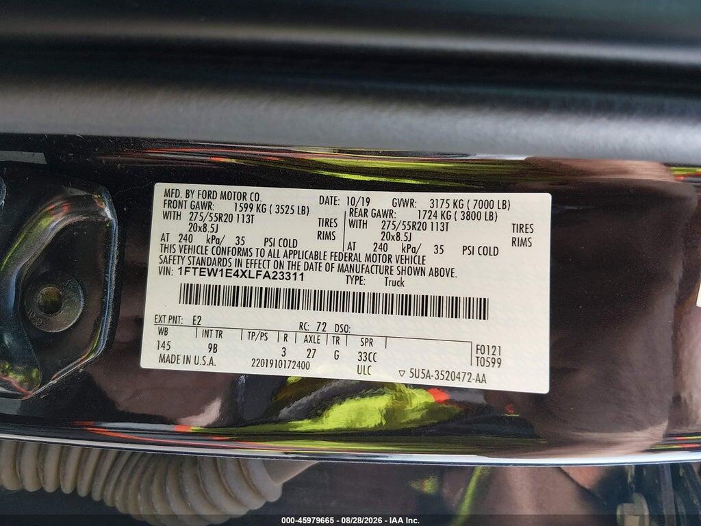 1FTEW1E4XLFA23311 2020 FORD F-150 photo no. 9