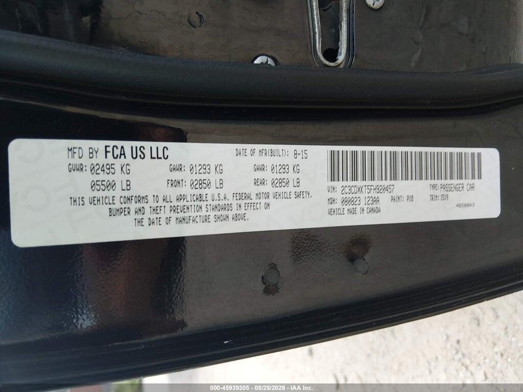 2C3CDXKT5FH920457 2015 DODGE CHARGER photo no. 9