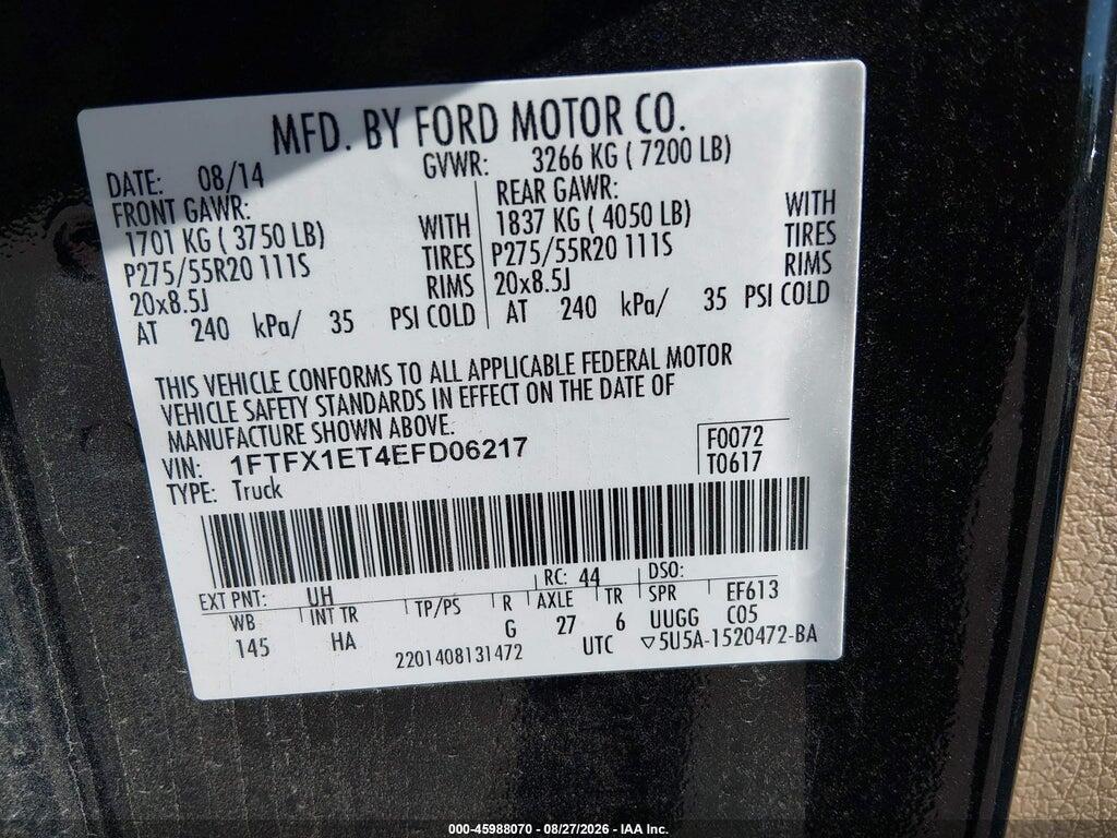 1FTFX1ET4EFD06217 2014 FORD F-150 photo no. 9