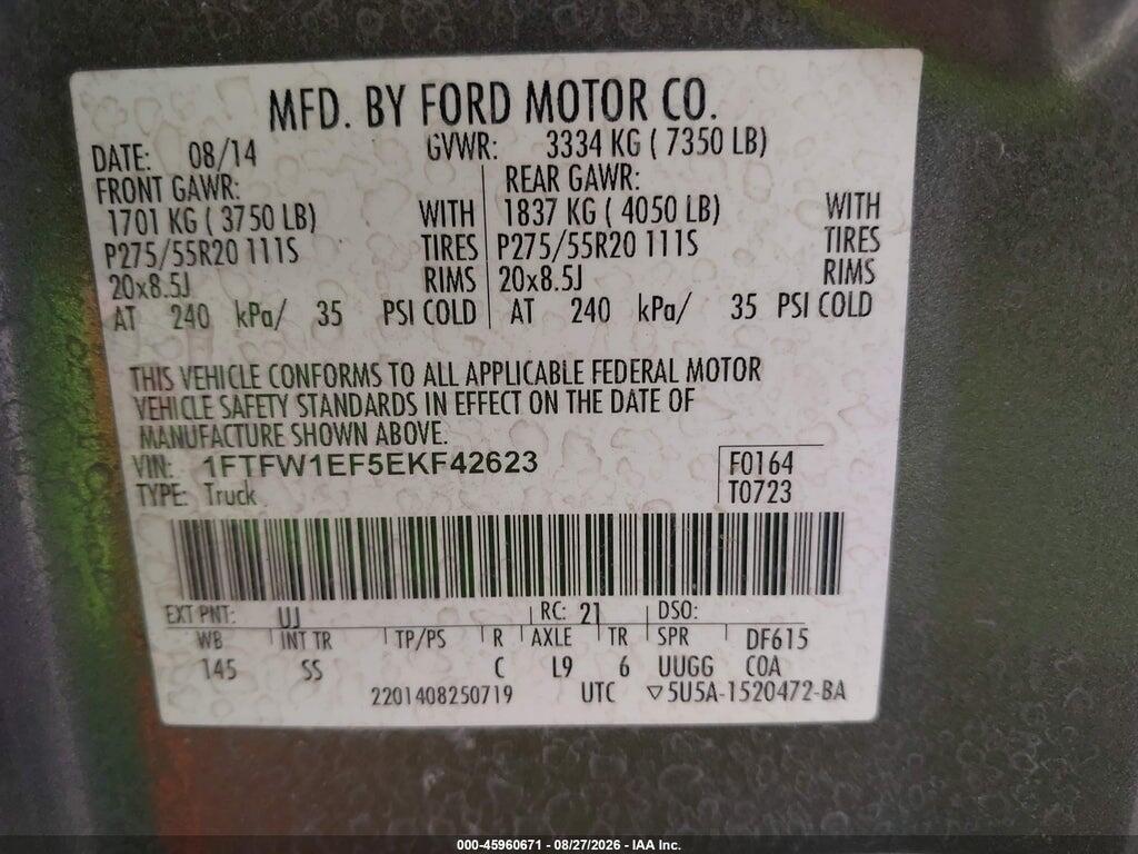 1FTFW1EF5EKF42623 2014 FORD F-150 photo no. 9