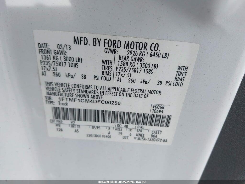 1FTMF1CM4DFC00256 2013 FORD F-150 photo no. 9