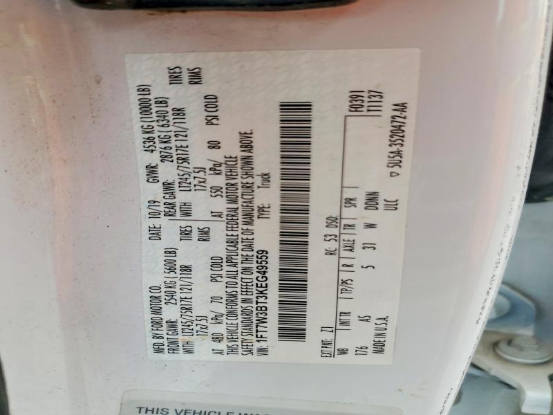 1FT7W3BT3KEG49559 2019 FORD F350 photo no. 12