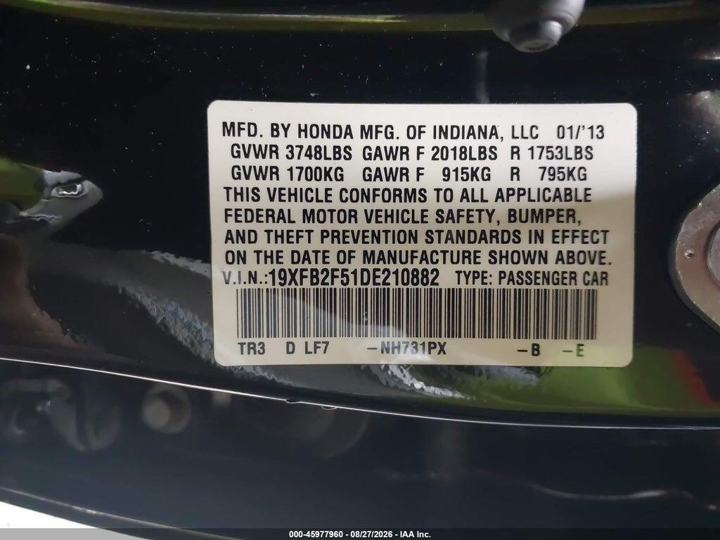 19XFB2F51DE210882 2013 HONDA CIVIC photo no. 9