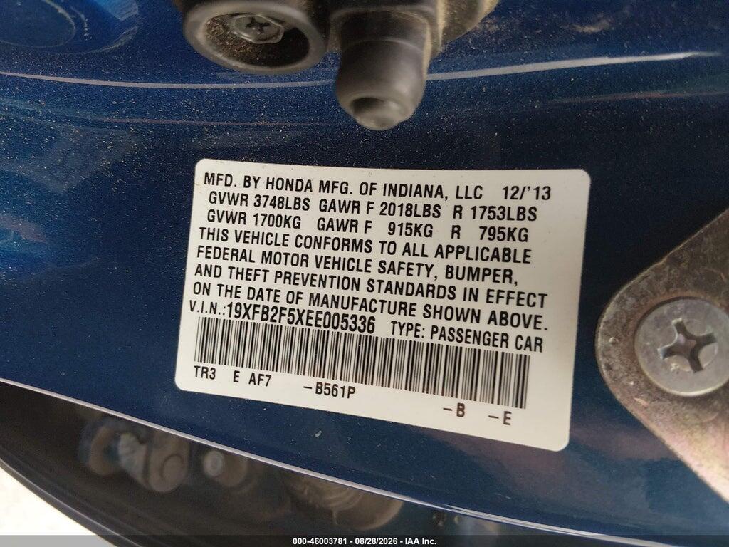 19XFB2F5XEE005336 2014 HONDA CIVIC photo no. 9