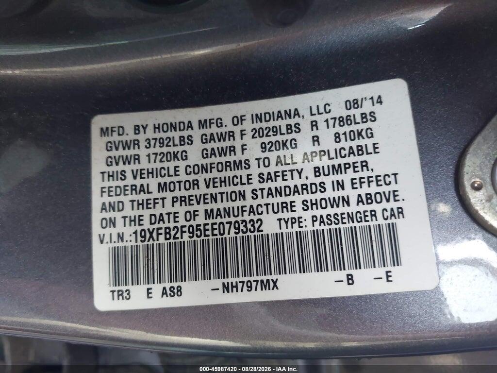 19XFB2F95EE079332 2014 HONDA CIVIC photo no. 9