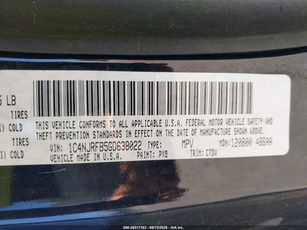 1C4NJRFB5GD638022 2016 JEEP PATRIOT photo no. 9