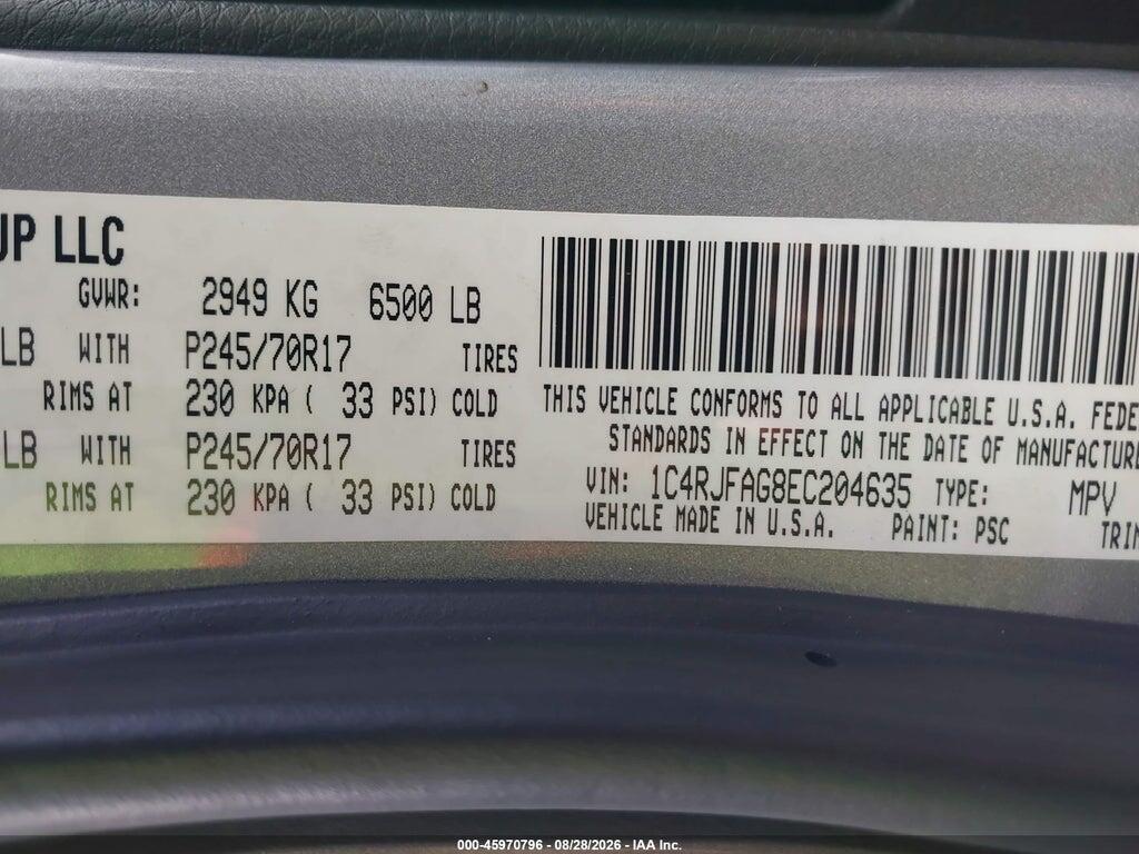 1C4RJFAG8EC204635 2014 JEEP GRAND CHEROKEE photo no. 9