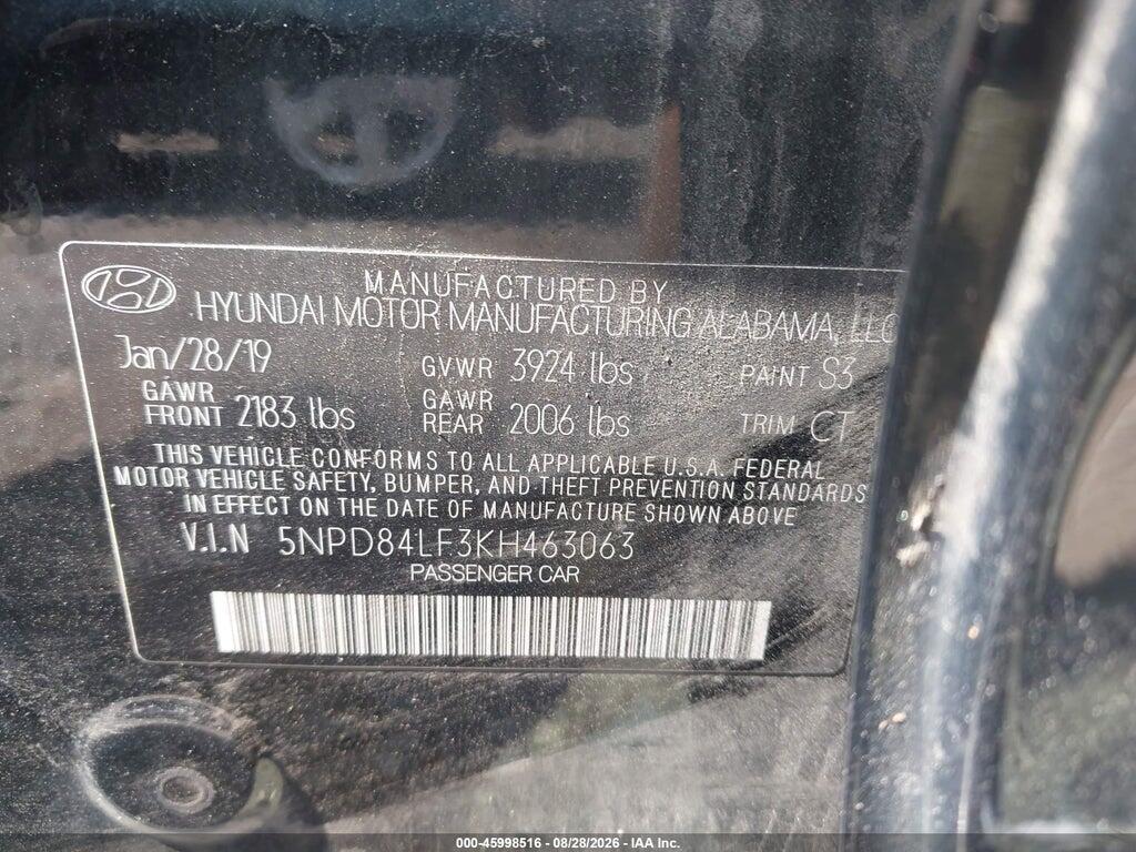 5NPD84LF3KH463063 2019 HYUNDAI ELANTRA photo no. 9