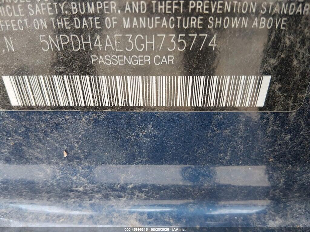 5NPDH4AE3GH735774 2016 HYUNDAI ELANTRA photo no. 9