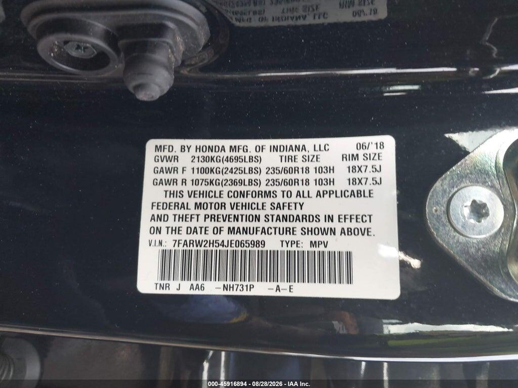 7FARW2H54JE065989 2018 HONDA CR-V photo no. 9