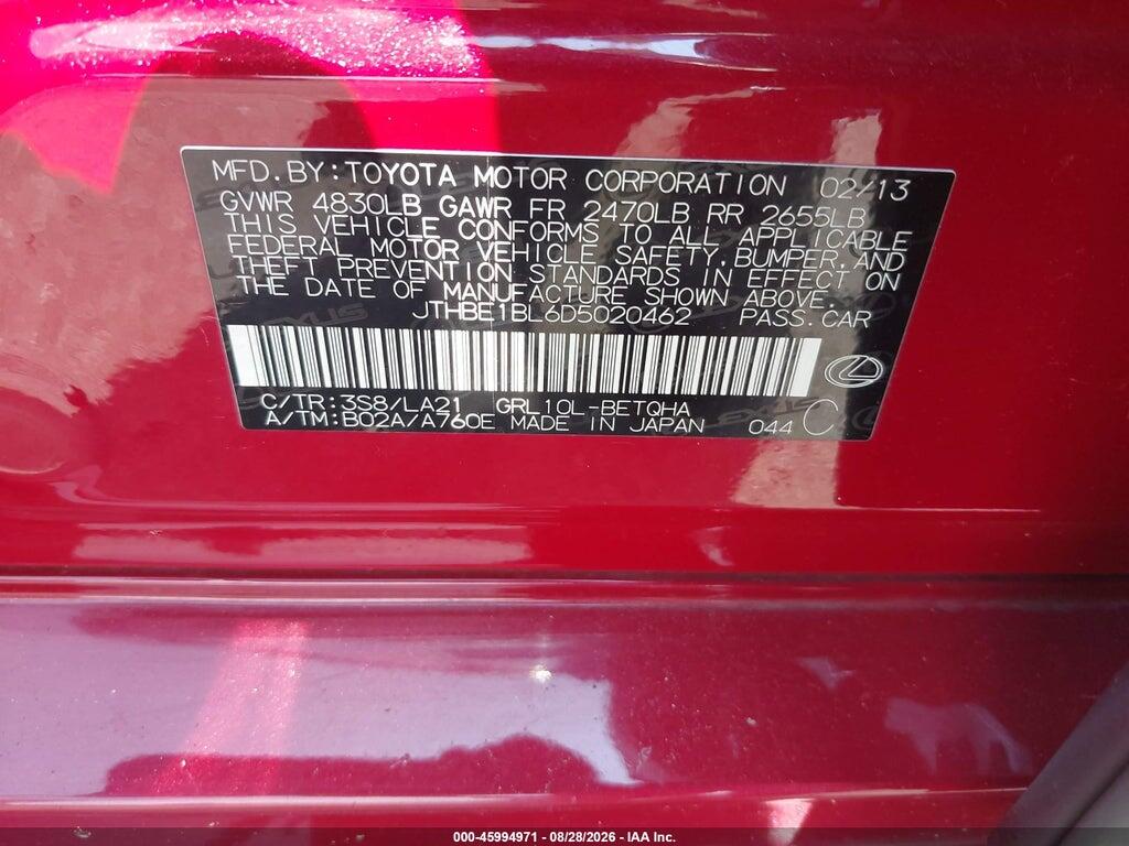 JTHBE1BL6D5020462 2013 LEXUS GS 350 photo no. 9