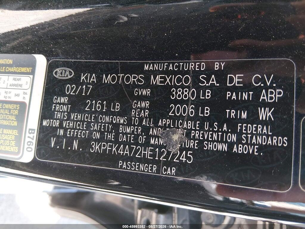 3KPFK4A72HE127245 2017 KIA FORTE photo no. 9
