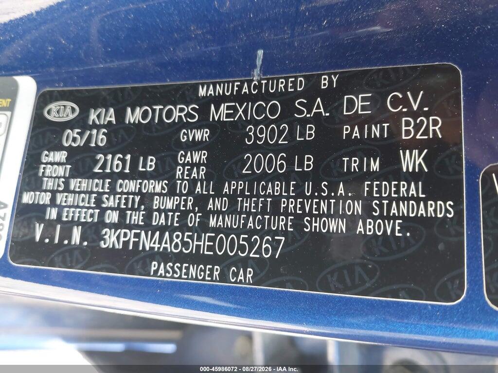3KPFN4A85HE005267 2017 KIA FORTE photo no. 9