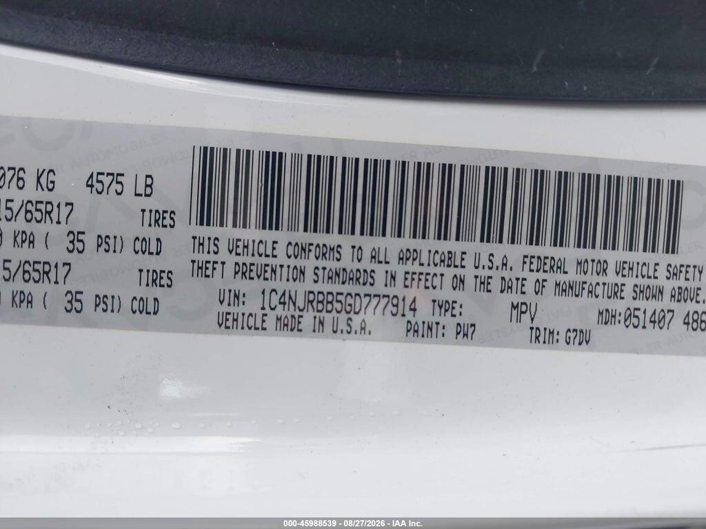 1C4NJRBB5GD777914 2016 JEEP PATRIOT photo no. 9