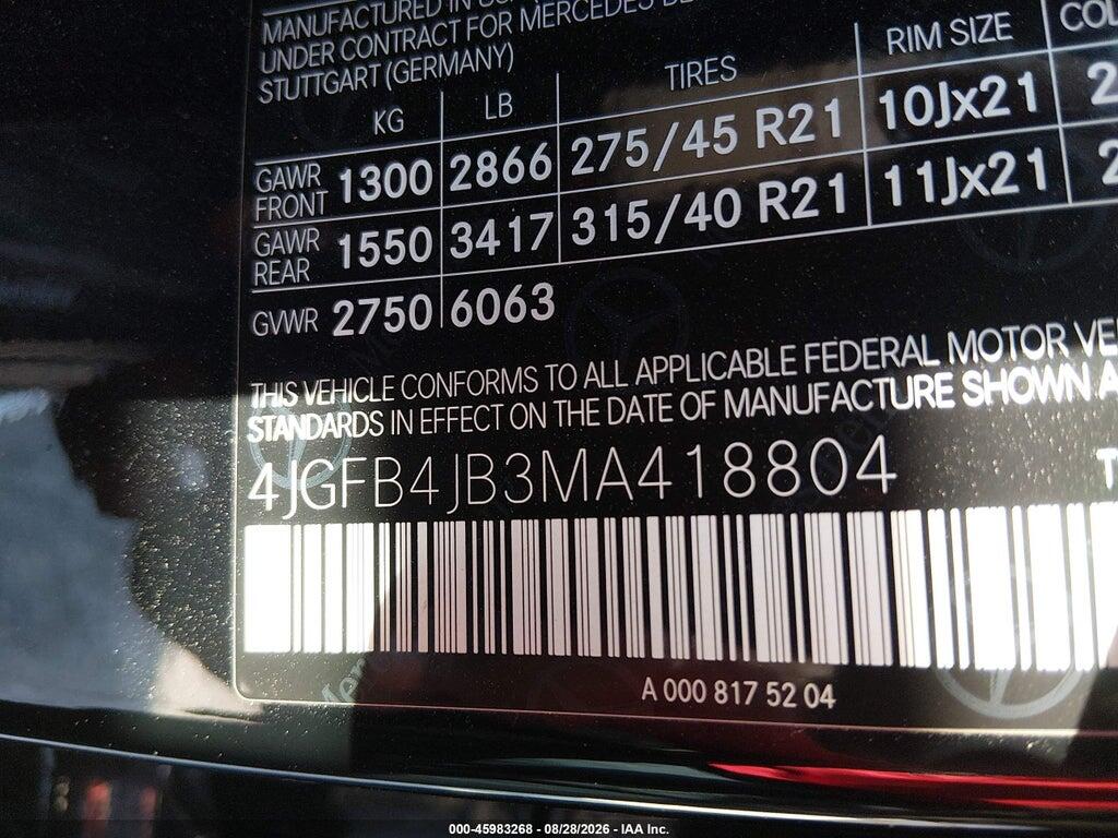 4JGFB4JB3MA418804 2021 MERCEDES-BENZ GLE 350 photo no. 9