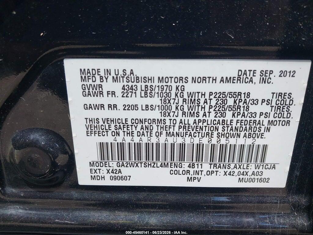 4A4AR3AU3DE005112 2013 MITSUBISHI OUTLANDER SPORT photo no. 9