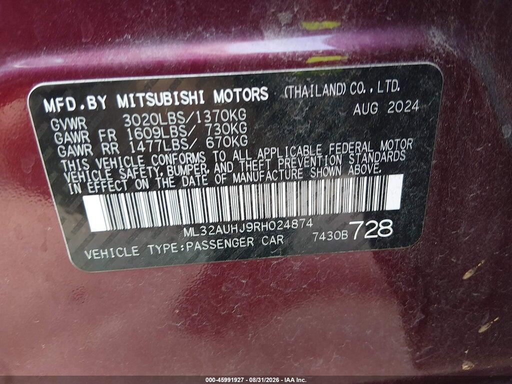 ML32AUHJ9RH024874 2024 MITSUBISHI MIRAGE photo no. 9