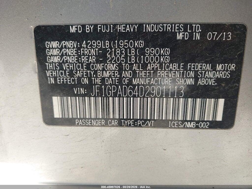 JF1GPAD64D2901113 2013 SUBARU IMPREZA photo no. 9