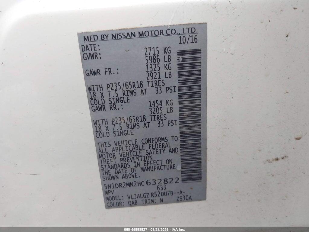 5N1DR2MN2HC632822 2017 NISSAN PATHFINDER photo no. 9