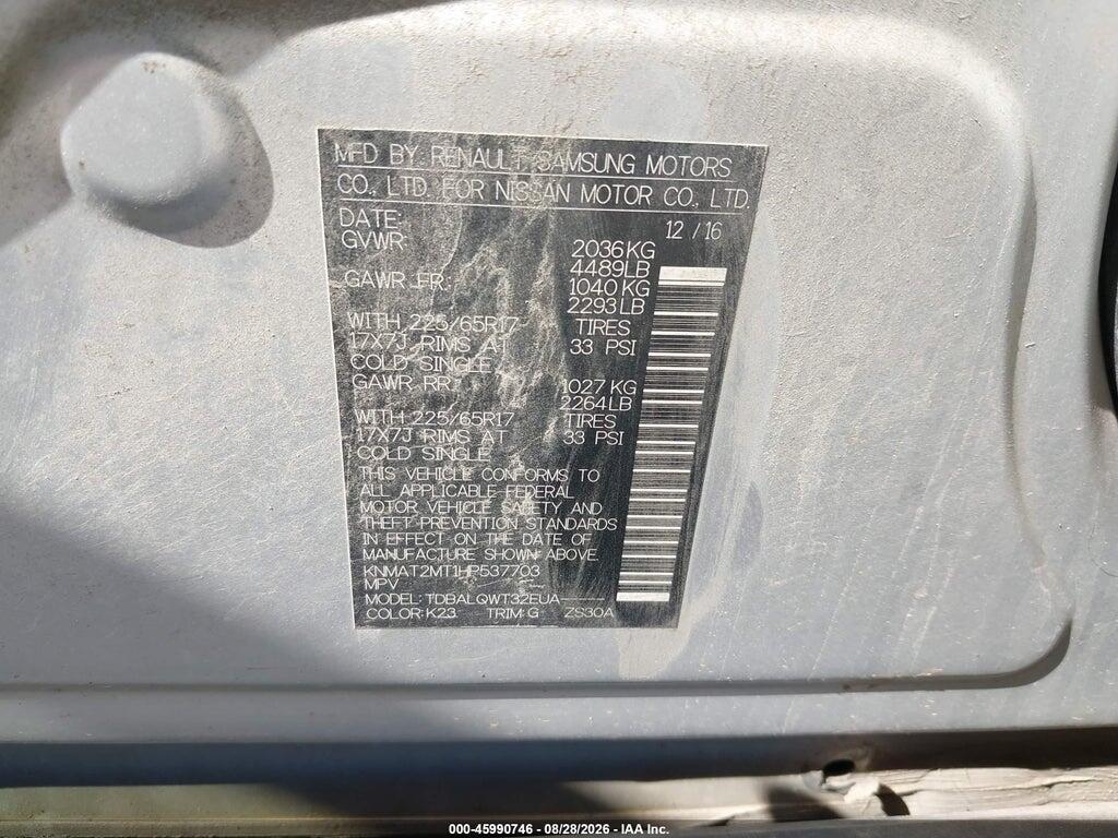 KNMAT2MT1HP537703 2017 NISSAN ROGUE photo no. 9
