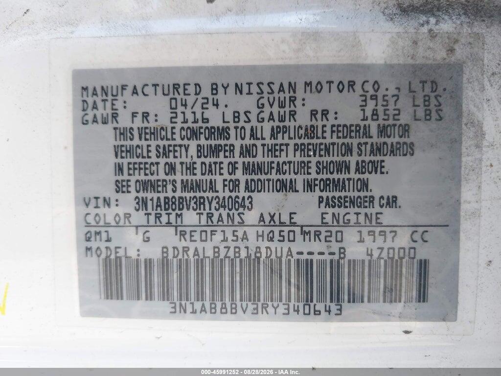 3N1AB8BV3RY340643 2024 NISSAN SENTRA photo no. 9
