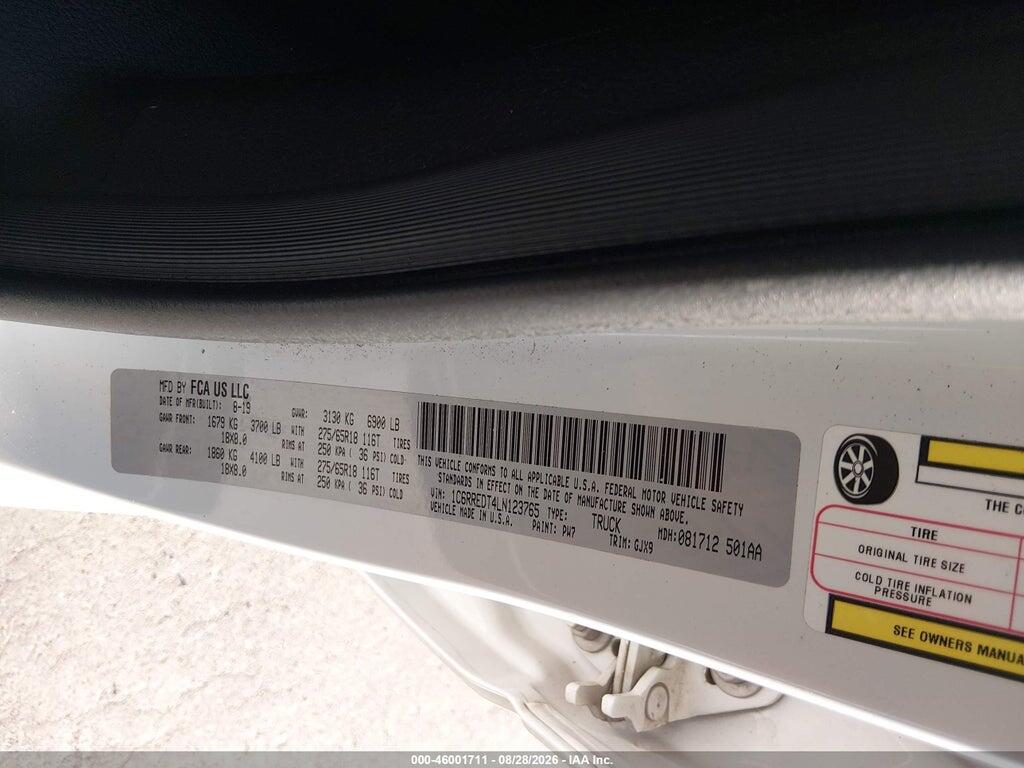 1C6RREDT4LN123765 2020 RAM 1500 photo no. 9