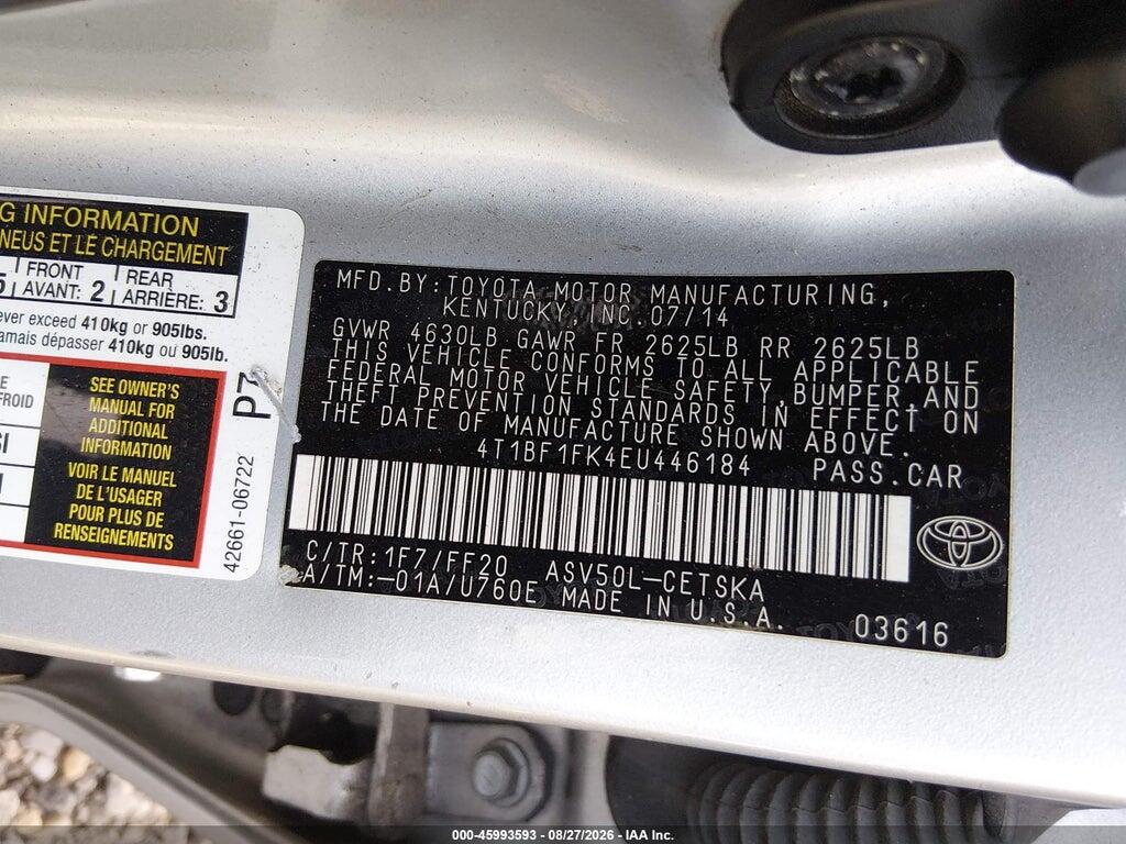 4T1BF1FK4EU446184 2014 TOYOTA CAMRY photo no. 9