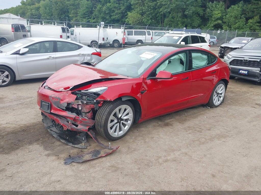 5YJ3E1EB4MF924916 2021 TESLA MODEL 3 photo no. 2