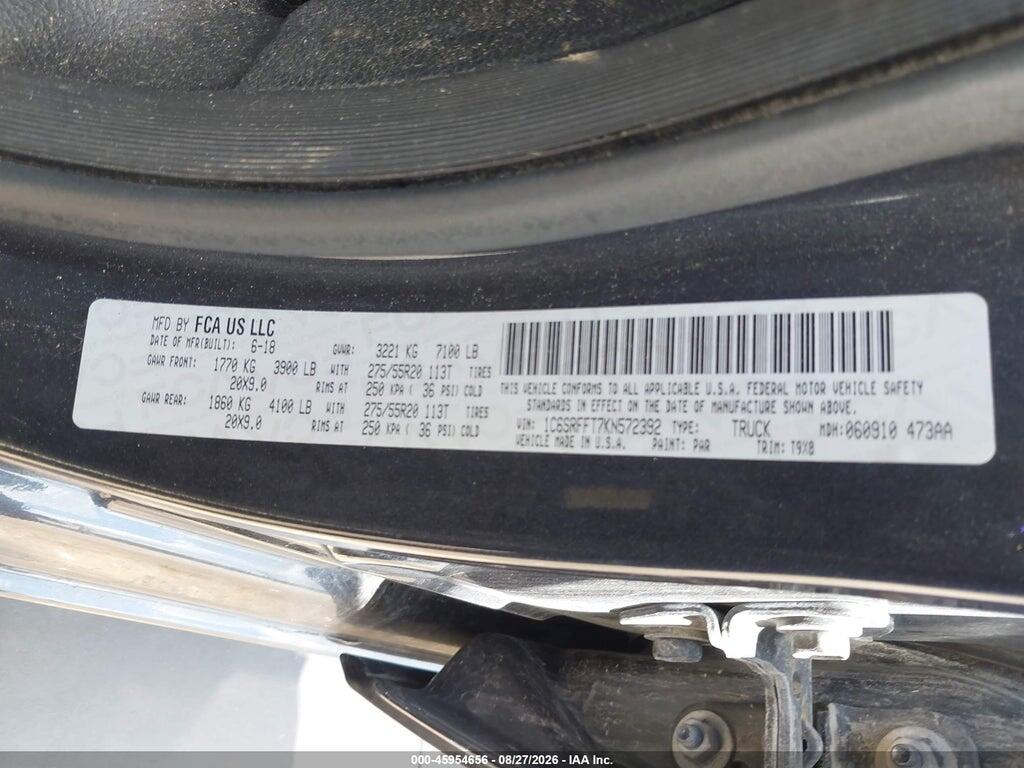 1C6SRFFT7KN572392 2019 RAM 1500 photo no. 9