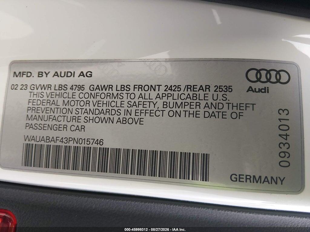 WAUABAF43PN015746 2023 AUDI A4 photo no. 9