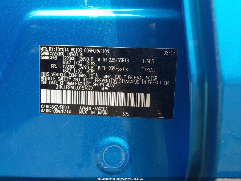 JTMJJREV0JD157872 2018 TOYOTA RAV4 HYBRID photo no. 9