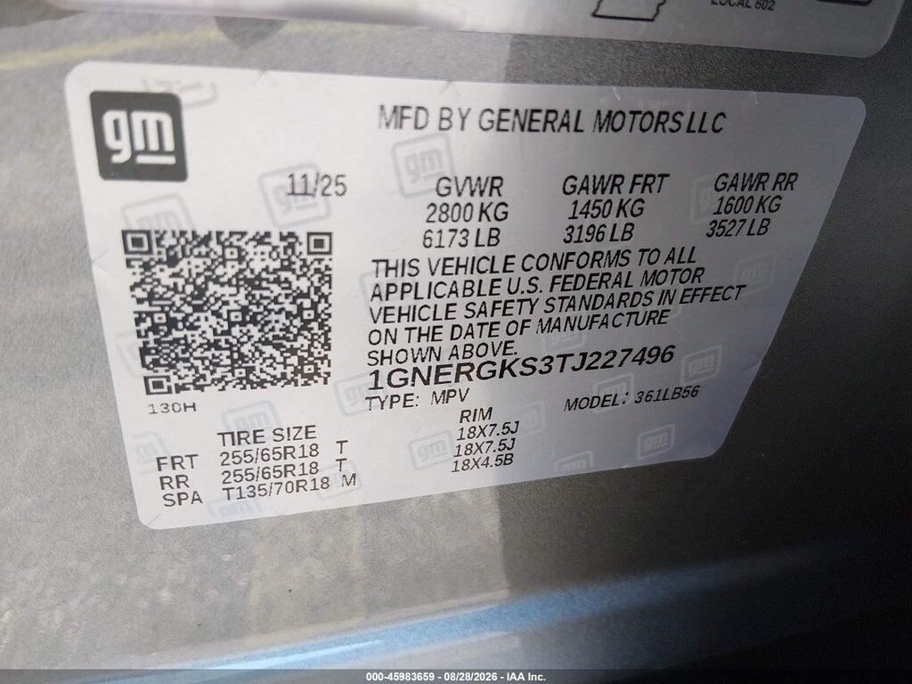 1GNERGKS3TJ227496 2026 CHEVROLET TRAVERSE photo no. 9
