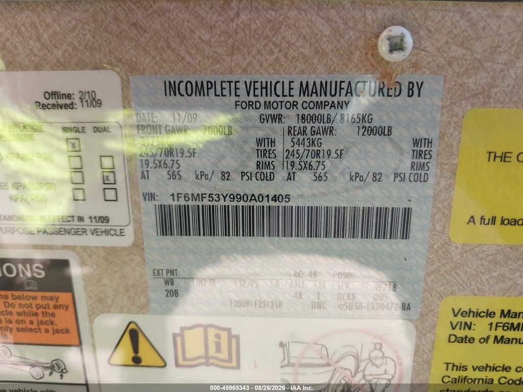 1F6MF53Y990A01405 2009 FORD F550 photo no. 9