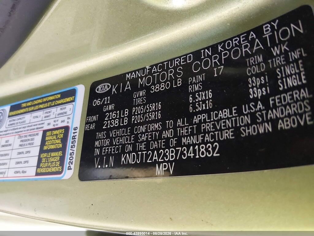 KNDJT2A23B7341832 2011 KIA SOUL photo no. 9